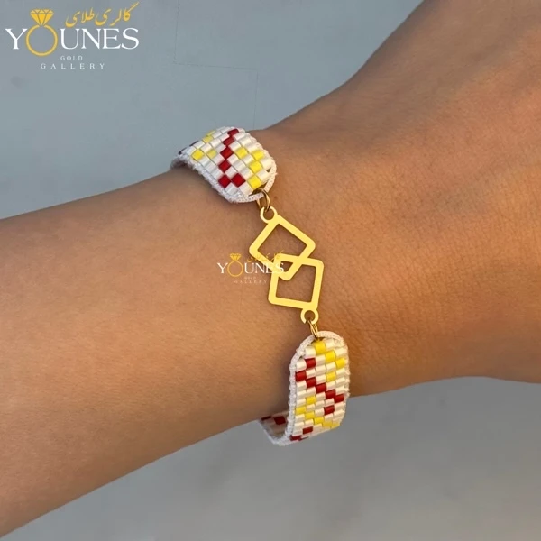 دستبند میوکی مربعی طلا